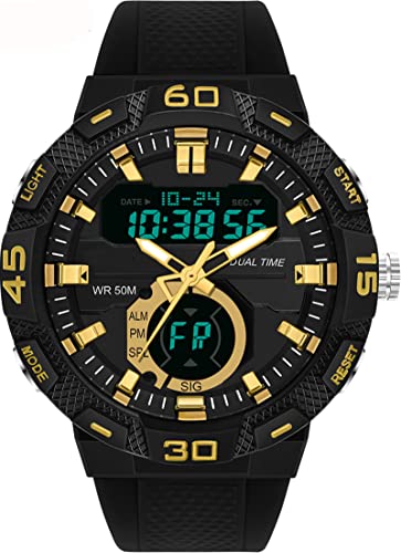 findtime Herren Digital Uhren, Spot Analog Digitaluhr für Männer Jungen 5ATM Wasserdicht Armbanduhr mit LED Beleuchtung 12/24H Wecker Stoppuhr von findtime