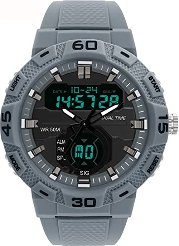 findtime Herren Digital Uhren, Spot Analog Digitaluhr für Männer Jungen 5ATM Wasserdicht Armbanduhr mit LED Beleuchtung 12/24H Wecker Stoppuhr von findtime