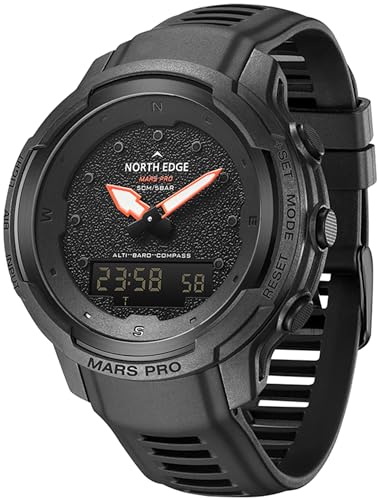 Herren Digitale Sportuhr Kohlefaser mit Höhenmesser Barometer Kompass Militär Outdoor Armbanduhr Digital 50M Wasserdicht Herrenuhr mit Wecker Stoppuhr Hintergrundbeleuchtung Digitaluhr für Männer von findtime