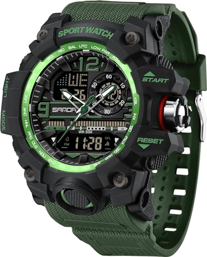 Herren Militär Uhr Digital Sportuhr Outdoor Armbanduhr Herren mit Wecker Datum Digitaluhr für Jugendliche Tactical Watch Herrenuhren 50M Wasserdicht 12/24 Stunden von findtime