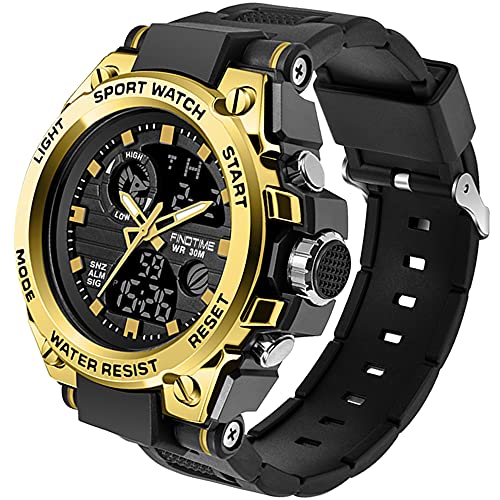 findtime Herren Militär Uhr Digital Sportuhr Outdoor Chronograph Analog Armbanduhr Stoppuhr 3 ATM Wasserdicht Tactical Watch Wecker Kalender Datum Uhren Männer von findtime