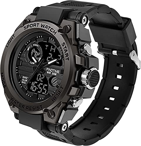 findtime Herren Sportuhr Armbanduhr Militär Digitahl Analog Uhr Männer mit Alarm Stoopuhr Timer Elektronische Uhren Stoßfest LED Wasserdicht Outdoor Cool Watch Farbig Jugendliche von findtime