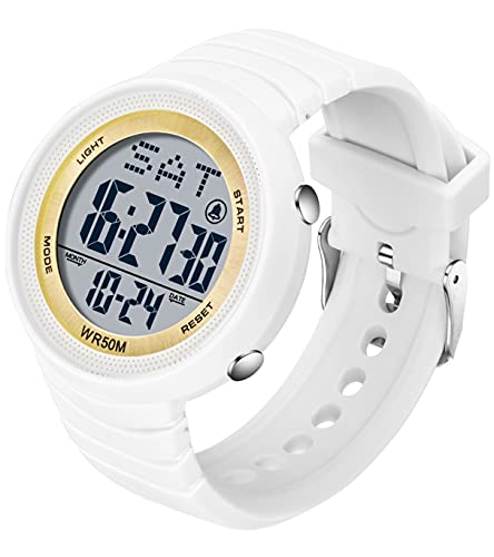 findtime Herren Uhren Jungen Damen Digitaluhr Sportuhr Armbanduhr Wecker Stoppuhr Digital LED Uhr 3 ATM Wasserdicht Schwarz Outdoor Chronograph Countdown Watch Männer Frauen von findtime