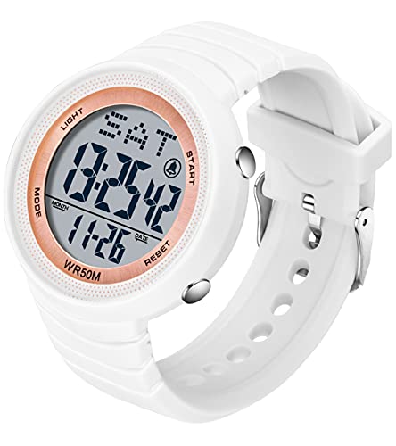 findtime Herren Uhren Jungen Damen Digitaluhr Sportuhr Armbanduhr Wecker Stoppuhr Digital LED Uhr 3 ATM Wasserdicht Schwarz Outdoor Chronograph Countdown Watch Männer Frauen von findtime