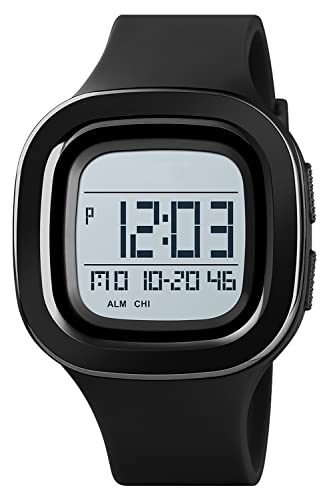 Herren Uhren Militär Sport Digital Tactical Watch Eckig Zifferblatt Mode Wasserdicht Outdoor Laufen Stoppuhr Wecker LED Countdown Taktisch Männer Quarz Armbanduhr mit Silikon Jungen Military Watch von findtime