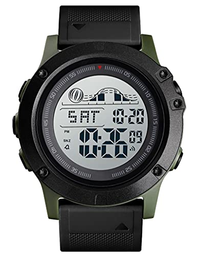 findtime Herren Uhren Sport Militär Outdoor Große Uhr Chronograph Timer Digital Armbanduhr Countdown Doppelzeit Wecker Stoppuhr LED Licht Kalender 5 ATM Wasserdicht Army Tactical Watch Männer Jungen von findtime