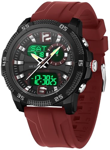 Herren Uhren Sportuhr Robuste Outdoor wasserdichte Digitale Analoge für Männer Jungen Jugendliche Teenager Armbanduhren mit Alarm Countdown LED Licht Stoppuhr von findtime