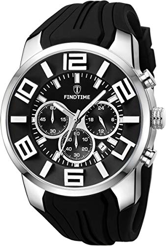 findtime Herrenuhr Sport Jungenuhr Chronograph Militär Armbanduhr Männer Coole Analog Quarz Schwarz von findtime