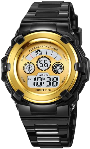 Kinderuhr Mädchen Jungen Sport Digital Uhr für Kinder Transparent 5ATM Wasserdicht Kinder Armbanduhr mit Wecker Datum Stoppuhr Sports Outdoor Uhren LED Licht von findtime