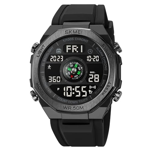 findtime Militär Uhren Herren Digitaluhr Outdoor Sport Schrittzähler ohne app und Handy Kalorienzähler Herrenuhr Digital Armbanduhr Tactical Watch Military Wasserdicht Stoppuhr Chronograph Jungen von findtime