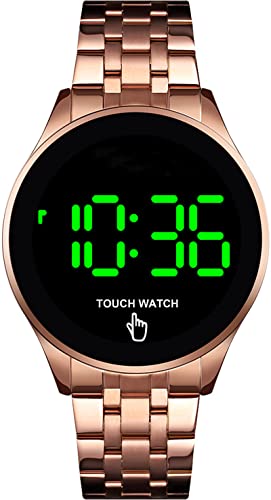 findtime LED Touchscreen Armbanduhr Gold Edelstahl Minimalistisches Design Armbanduhr Modische 3ATM Wasserdicht von findtime