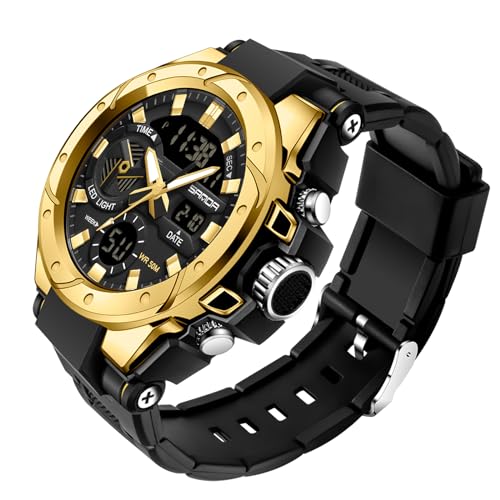 Militär Uhr Digital Armbanduhr Herren Digitaluhr Herrenuhren Chronograph Herren Stoppuhr Sport Uhren Groß Military Watch Outdoor Tactical Watch 5 ATM Wasserdicht Sportuhr Männer Jungen Schwarz Grün von findtime