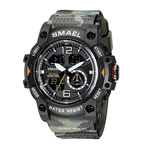 Militär Uhr Herren Digital Armbanduhr Digitaluhr Herrenuhren Tactical Watch Military Stoppuhr Sport Outdoor Chronograph Herren Wecker Vibration Jungen Sportuhr Männer 5 ATM Wasserdicht Schwarz Grün von findtime