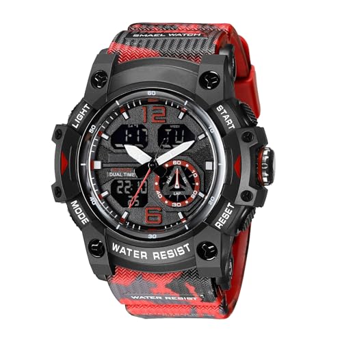 Militär Uhr Herren Digital Armbanduhr Digitaluhr Herrenuhren Tactical Watch Military Stoppuhr Sport Outdoor Chronograph Herren Wecker Vibration Jungen Sportuhr Männer 5 ATM Wasserdicht Schwarz Grün von findtime