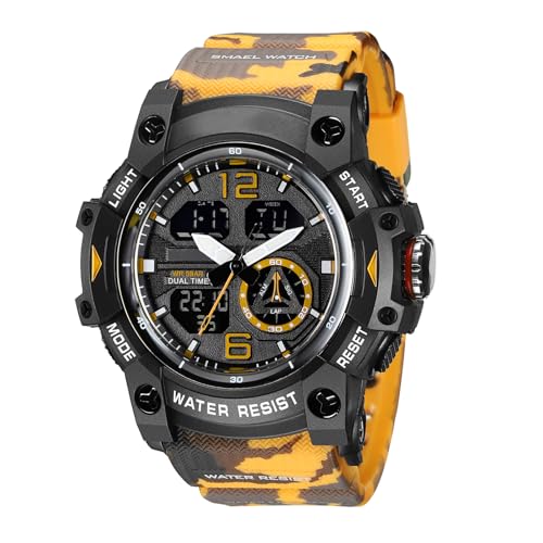 Militär Uhr Herren Digital Armbanduhr Digitaluhr Herrenuhren Tactical Watch Military Stoppuhr Sport Outdoor Chronograph Herren Wecker Vibration Jungen Sportuhr Männer 5 ATM Wasserdicht Schwarz Grün von findtime