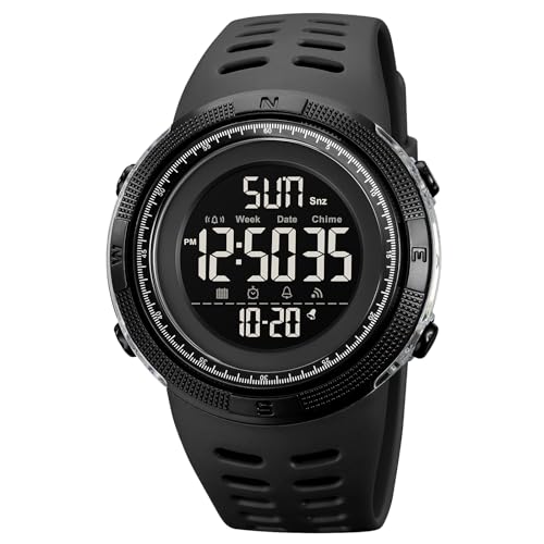 Militär Uhr Tactical Watch 5 ATM Wasserdicht Digitaluhr Armbanduhr Herren Digital Uhr Groß Uhren Männer Jungen Outdoor Stoppuhr Sport Chronograph Herren Sportuhr von findtime