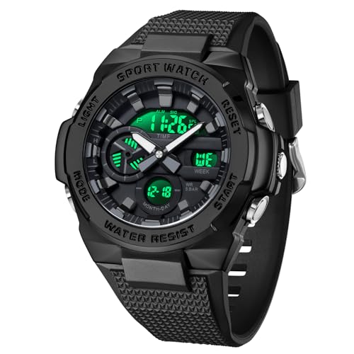 Militär Uhr wasserdichte Digitaluhr Herren Herrenarmbanduhren Outdoor Uhr Herren mit LED-Leuchtdisplay Analogen Zeigern und Digitalen Zahlen von findtime