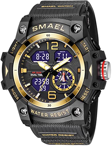 findtime Militär Uhr Herren Armbanduhr Digital und Analog wasserdichte Herrenuhr Sportlich LED Digitaluhr Kalender Wecker Stoppuhr mit Armband Taktische Uhren Männer Outdoor von findtime