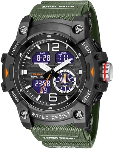 findtime Militär Uhr Herren Armbanduhr Digital und Analog wasserdichte Herrenuhr Sportlich LED Digitaluhr Kalender Wecker Stoppuhr mit Armband Taktische Uhren Männer Outdoor von findtime