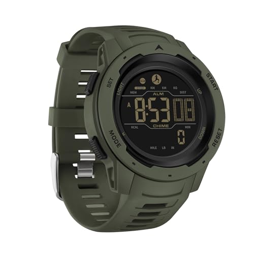 Militär Uhren Herren Armbanduhr Herrenuhr Digital Uhr Schrittzähler Tactical Watches for Men Sportuhren für Herren Outdoor Digitaluhr für Jungen mit Messung des Kalorienverbrauchs und der Distanz von findtime