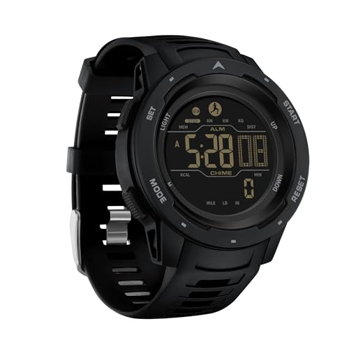 Militär Uhren Herren Armbanduhr Herrenuhr Digital Uhr Schrittzähler Tactical Watches for Men Sportuhren für Herren Outdoor Digitaluhr für Jungen mit Messung des Kalorienverbrauchs und der Distanz von findtime