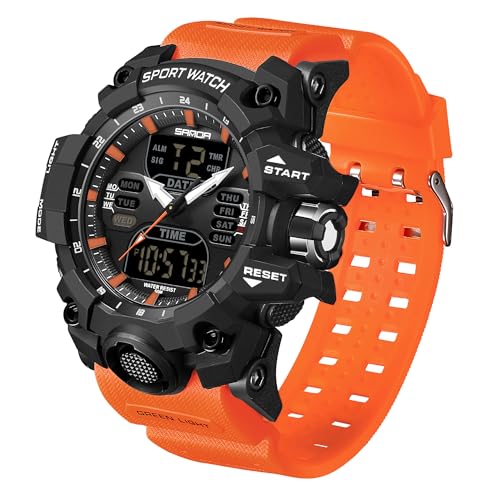 Militär Uhren Herren Armbanduhr Herrenuhr Digital Uhr Tactical Watches for Men Sportuhren für Herren Outdoor Digitaluhr für Jungen LED-Leuchtdisplay mit Analogen Zeigern und Digitalen Zahlen von findtime