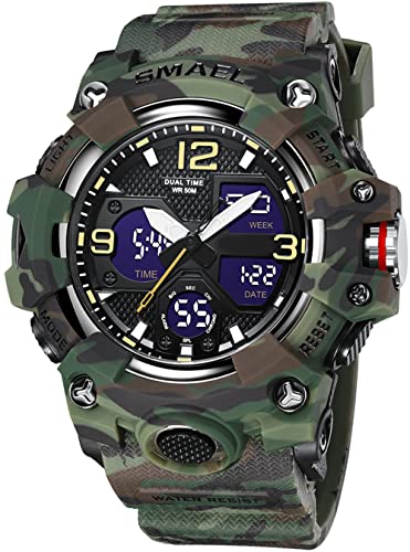 findtime Militär Uhren Herren Digitaluhr 50M wasserdichte Sportuhr Outdoor Tactical Herrenuhr mit Beleuchtung Wecker Kalender Stoßfest Stoppuhr für Männer Jungen Groß von findtime