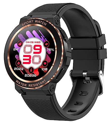 Smartwatch Damen Rund Schrittzähler Uhr Damen Smartwatch mit Telefonfunktion Gesundheitsuhr Android IOS Whatsapp Fitnessuhr Blutdruckmessung Sportuhr Pulsuhr IP68 Wasserdicht Fittnessarmbanduhr Frauen von findtime