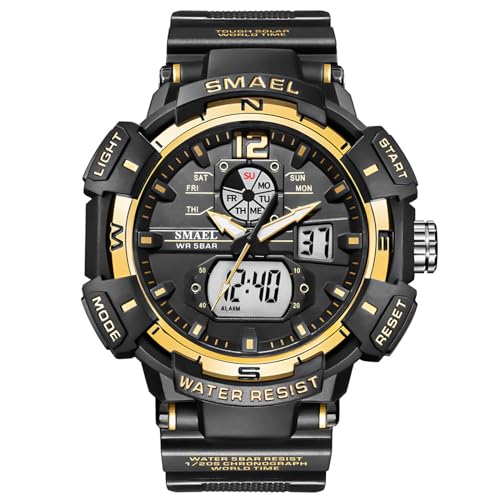 Sport Uhren Herren Outdoor Stoßfest Herrenuhr Digital Armbanduhr für Jungen Teenager Watches for Men Digitaluhr Militär Tactical Watch Military Stoppuhr Chronograph Wecker Männer 5 ATM Wasserdicht von findtime