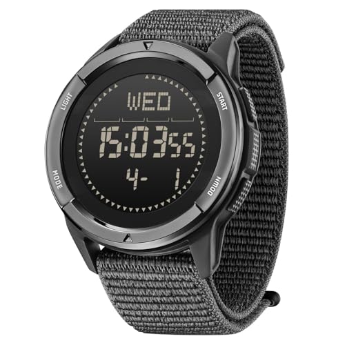 Sportuhren Herren Militär Uhr Schrittzähler Uhr Herren Digital Uhr Herren Outdoor Uhr Tactical Watch Military Watch Digitale Armbanduhr Herren Wanderzubehör Taktische Uhr, Schwarz von findtime