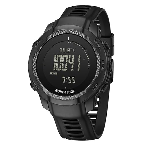 Sportuhren für Herren Militär Uhr Schrittzähler Uhr Digital Uhr Outdoor Tactical Watch Military Watch Digitale Armbanduhr Herren Wanderzubehör Taktische Uhr Kompass Höhenmesser Barometer, Schwarz von findtime