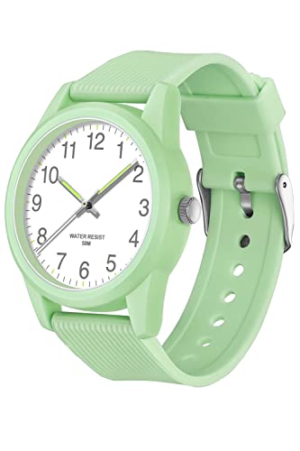 Uhr Damen Armbanduhr 5ATM Wasserdicht Jelly Süßigkeiten Farbe Buntfarbig Damenuhr mit Silikonarmband Sportuhr für Mädchen Kinderuhr Junge Uhren Kids Watch Beleuchtend Zeiger Frauen Uhren Analog Quarz von findtime