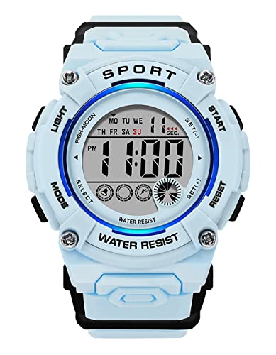 Uhr Damen Armbanduhr Digital Elektronisch Jelly Süßigkeiten Farbe Buntfarbig Frauen Uhren Damenuhr mit Silikonarmband Wasserdicht Sportuhr für Mädchen Kinderuhr Junge Kids Watch Wecker Licht Stoppuhr von findtime