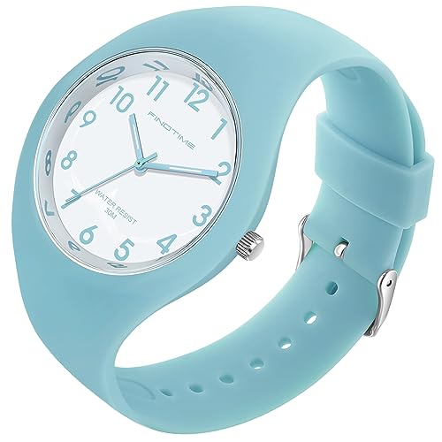 Uhr Damen Armbanduhr Jelly Süßigkeiten Farbe Buntfarbig Frauen Uhren Analog Quarz Damenuhr mit Silikonarmband Wasserdicht Sportuhr für Mädchen Kinderuhr Junge Uhren Kids Watch von findtime