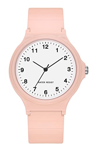 Uhr Damen Armbanduhr Mädchen Jelly Süßigkeiten Farbe Buntfarbig Frauen Uhren Analog Quarz Damenuhr mit Silikonarmband Wasserdicht Sportuhr für Kinderuhr Junge Uhren Kids Watch Weiß Rosa Schwarz Blau von findtime