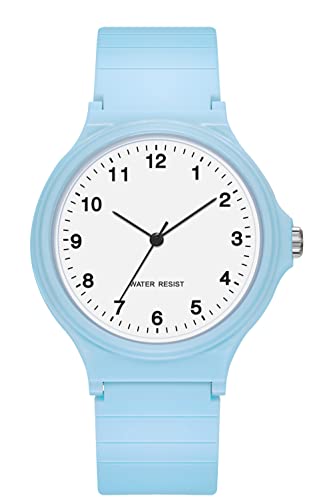 Uhr Damen Armbanduhr Mädchen Jelly Süßigkeiten Farbe Buntfarbig Frauen Uhren Analog Quarz Damenuhr mit Silikonarmband Wasserdicht Sportuhr für Kinderuhr Junge Uhren Kids Watch Weiß Rosa Schwarz Blau von findtime