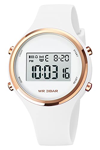 Digitaluhr Damen Armbanduhr Jelly Süßigkeiten Farbe Buntfarbig Frauen Uhren Damenuhr mit Silikonarmband Wecker Stoppuhr LED Uhr 3 ATM Wasserdicht Outdoor Sportuhr für Mädchen Kinderuhr Junge Uhren von findtime