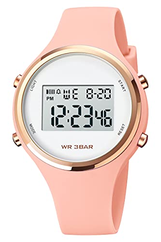 Digitaluhr Damen Armbanduhr Jelly Süßigkeiten Farbe Buntfarbig Frauen Uhren Damenuhr mit Silikonarmband Wecker Stoppuhr LED Uhr 3 ATM Wasserdicht Outdoor Sportuhr für Mädchen Kinderuhr Junge Uhren von findtime