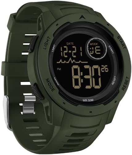 Uhren Herren Digital Militär Sportuhr 50M Wasserdicht Digitale Armbanduhr mit Wecker Datum Digitaluhr LED Stoppuhr 12/24H Tactical Watch für Männer Jungen Outdoor von findtime