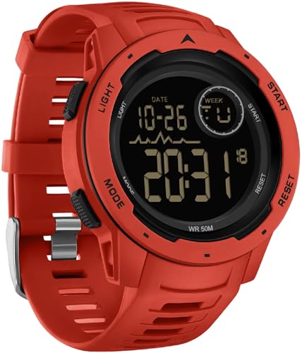 Uhren Herren Digital Militär Sportuhr 50M Wasserdicht Digitale Armbanduhr mit Wecker Datum Digitaluhr LED Stoppuhr 12/24H Tactical Watch für Männer Jungen Outdoor von findtime