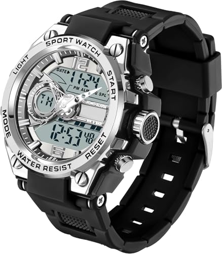 Uhren Herren Sportlich Digitale Armbanduhr Herren Militär Outdoor Uhr Männer Analog Robuste Digitaluhr für Herren mit Wecker Kalender LED wasserdichte Sportuhr Armee Uhr Digital Watches for Men von findtime