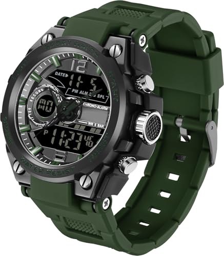 Uhren Herren Sportlich Digitale Armbanduhr Herren Militär Outdoor Uhr Männer Analog Robuste Digitaluhr für Herren mit Wecker Kalender LED wasserdichte Sportuhr Armee Uhr Digital Watches for Men von findtime