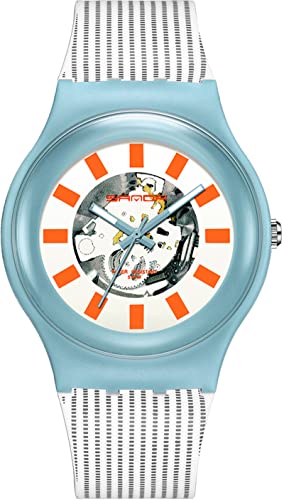 findtime Weiß Damenuhr Buntes Farbiges Design Armbanduhr für Frauen 10ATM Wasserdicht Sportliche Outdoor Analog Quarzuhr Silikon von findtime