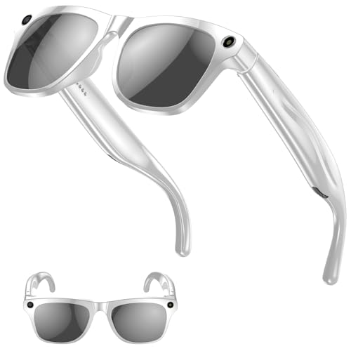 findtime AI Smart Glasses Herren Damen Smart Brille mit Kamera Mikrofon Musikwiedergabe Übersetzung Sprachassistent Konferenzprotokolle Intelligente Brille Bluetooth Sonnenbrille von findtime