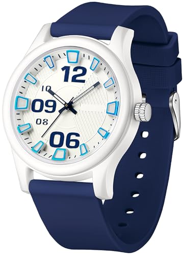 findtime Armbanduhr Damen Sportliche Wasserdicht Analog Quarz Uhr Unisex Sportuhren mit Blau Silikonband für Studenten Mädchen Jungs von findtime