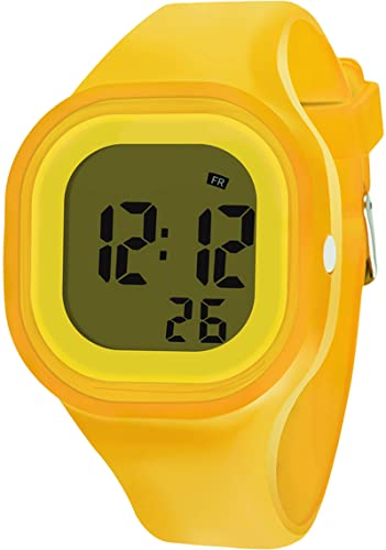findtime Armbanduhr Digital Uhr Silikonband Eckig Sportuhr 5ATM Wasserdicht Armbanduhren mit Stoppuhr Datum Wecker Licht Teenager Uhren Damen Herren von findtime