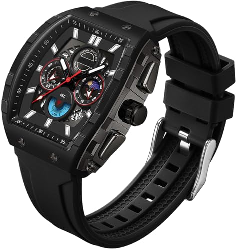 findtime Armbanduhr Herren Chronograph Groß Sportlich Quadratische Uhr Herren Militär Herrenuhr Analog Quarzuhr Datum Luxus Sportuhr für Männer Leuchtzifferblatt Designer Uhren von findtime