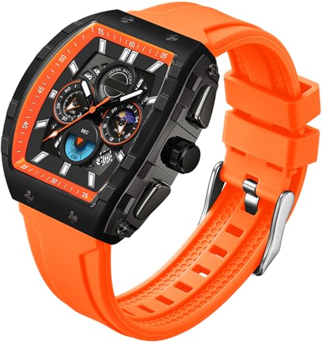 findtime Armbanduhr Herren Chronograph Groß Sportlich Quadratische Uhr Herren Militär Herrenuhr Analog Quarzuhr Datum Luxus Sportuhr für Männer Leuchtzifferblatt Designer Uhren von findtime