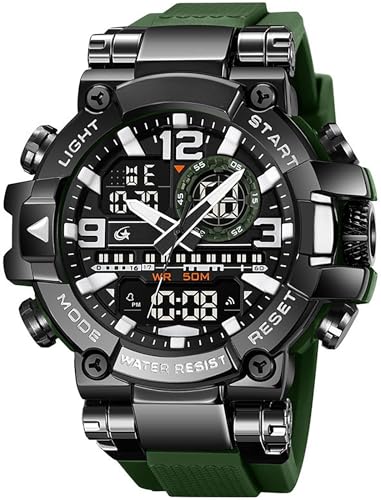 findtime Armbanduhr Herren Groß Sportlich Digitaluhr wasserdichte Robuste Outdoor Uhr für Männer Jungen Jugendliche Sportuhren LED Alarm Doppelzeit von findtime