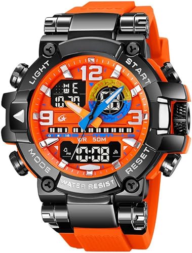findtime Armbanduhr Herren Groß Sportlich Digitaluhr wasserdichte Robuste Outdoor Uhr für Männer Jungen Jugendliche Sportuhren LED Alarm Doppelzeit von findtime